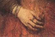 REMBRANDT Harmenszoon van Rijn Datail of The femish Bride (mk33) oil